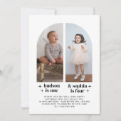 Foto Joint Birthday Invitation Half Arches Kaart (Voorkant)