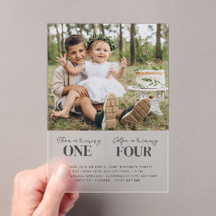 Foto: Joint First Birthday Invitation Acryl Uitnodigingen