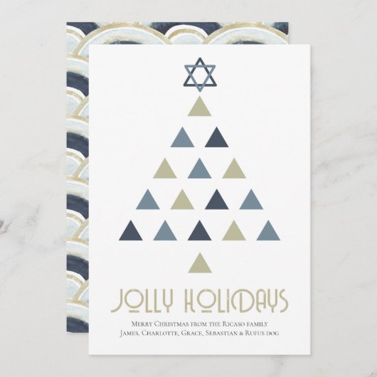 Foto Jolly Feestdagen kerstboom vakantie Kaart (Voorkant / Achterkant)