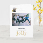 Foto Jolly Kerstmis Kaart (Gele Bloem)