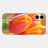 Foto Jouw naam Oranje Tulp Flowers Case-Mate iPhone Case (Achterkant (horizontaal))