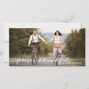 Foto kaart met de hand geschreven dank je wel voor