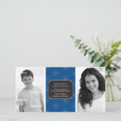 Foto kaart met gestippeld bloemenframe (Staand voorkant)