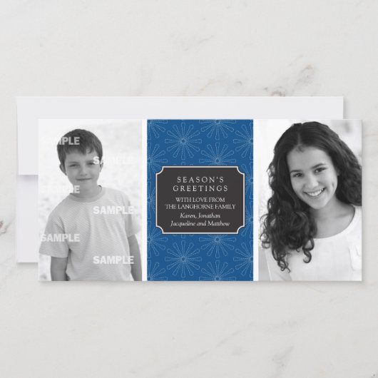 Foto kaart met gestippeld bloemenframe (Voorkant)