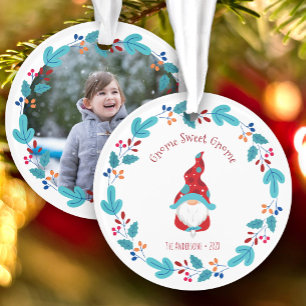 Foto Kabouter Lieve Kabouter Schattige Elf Bloemen Ornament