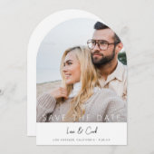 Foto & Kalligrafie 5 MOD V Save the Date Arc Kaart (Voorkant / Achterkant)