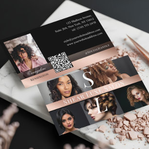 Foto Kapsalon Stylist Luxe Monogram Zwarte Roos Visitekaartje