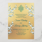 Foto Kersenbloesem Tibetaanse bruiloft Folie Uitnodiging (Achterkant)