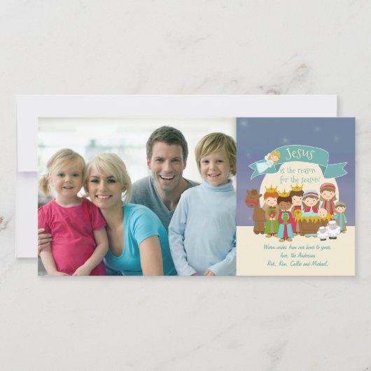 Foto Kerst Kaart - Geboorte Scène (Voorkant)