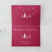 Foto Kerst Kaart met Baby Naam Rood (Binnen)