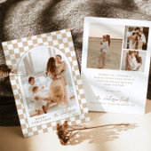 Foto Kerst Kaart | Modern Checker Holiday Kaart