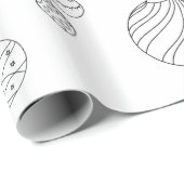 Foto Kerst Ornament Zwart-wit Cadeaupapier (Rol Hoek)