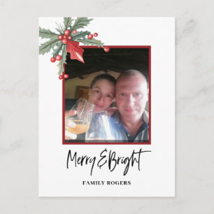 Foto Kerst Platte Vakantiekaart Feestdagenkaart