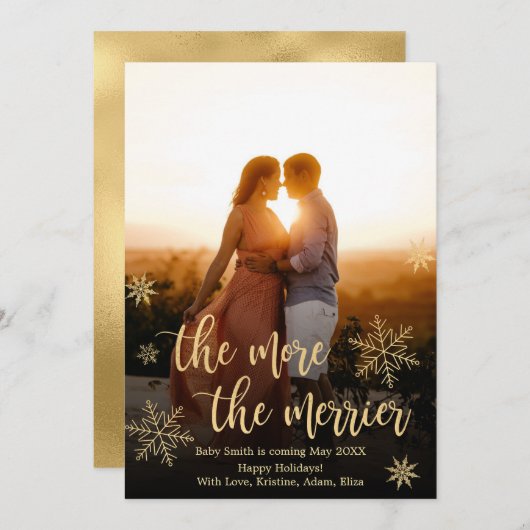 Foto Kerst Zwangerschap Aankondiging Kaarten (Voorkant / Achterkant)