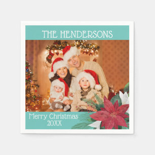 Foto Kerstfeest Poinsettia servetten