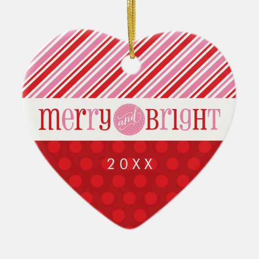 FOTO KERSTHART ORNAMENT :: Merry & Bright 2 (Voorkant)
