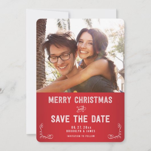 Foto Kerstkaarten met Save the Date (Voorkant)