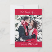 Foto Kerstmis, Rood en Wit Kaart (Voorkant)