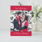 Foto Kerstmis, Rood en Wit Kaart (Staand voorkant)