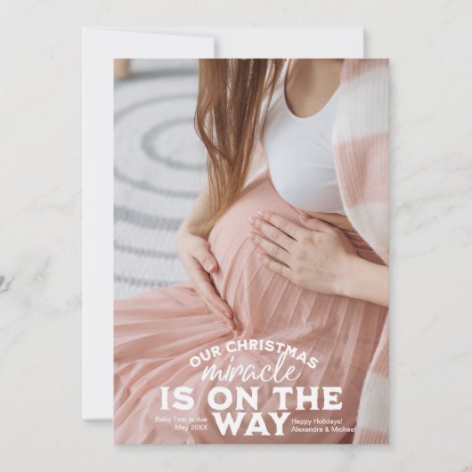 Foto Kerstmis Zwangerschap Aankondiging (Voorkant)