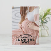 Foto Kerstmis Zwangerschap Aankondiging (Staand voorkant)