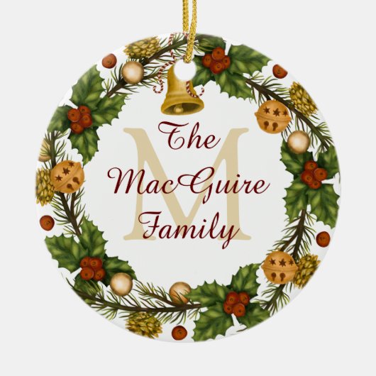 Foto kerstornament  Wreater Monogram Keramisch Ornament (Voorkant)