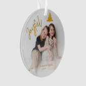 Foto Kerstvakantie script vrolijk Ornament (voorkant)