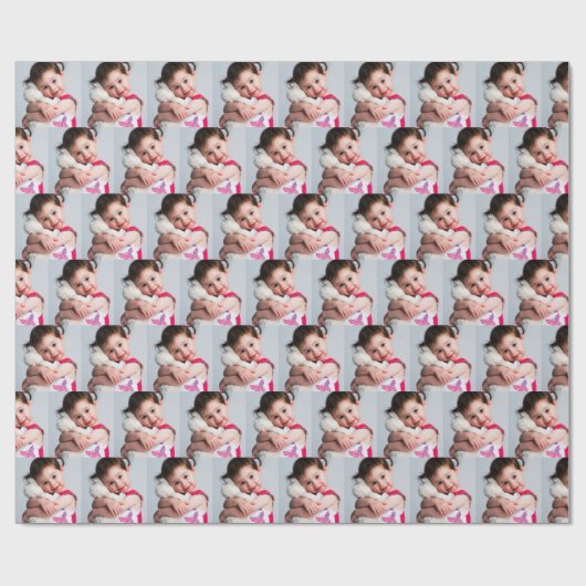 Foto: Kind, Echtgenoot Mam Pap Lieverd Bestie Cadeaupapier (Vlak)