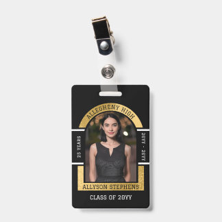 Foto Klas Reünie Naambadge Zwart Goud School Badge