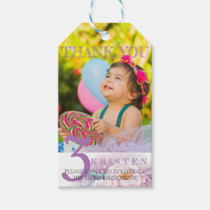 Foto klassiek bloemetjesverjaardagfoto cadeaulabel