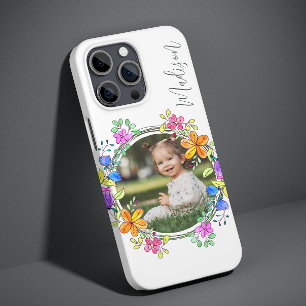 Foto Kleurrijk Bloemig Eenvoudig Modern Gepersonal Case-Mate iPhone 14 Pro Hoesje