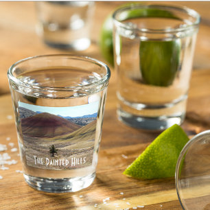 Foto kleurrijke gekleurde heuvels shot glas