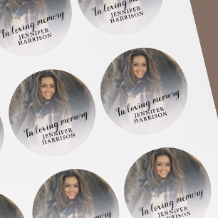 Foto knop 'Ter nagedachtenis aan' Ronde Sticker