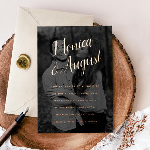 Foto Koppels Douche Verlovingsfeest Folie Uitnodiging