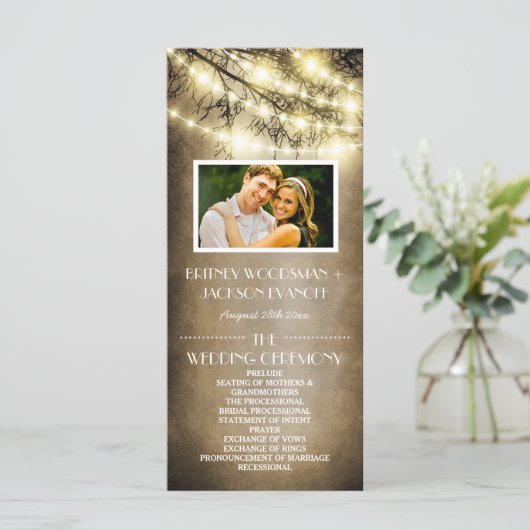 Foto Land Rustieke Boom Trouwprogramma's Programma (Staand voorkant)