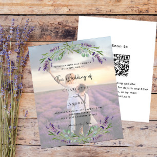Foto lavendel bloemen QR RSVP budget bruiloft