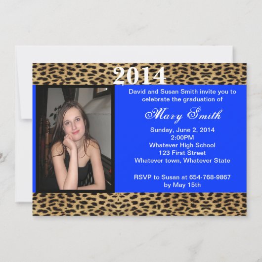Foto: Leopard Afstuderen Invitation Kaart (Voorkant)
