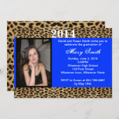 Foto: Leopard Afstuderen Invitation Kaart (Voorkant / Achterkant)