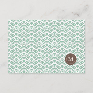 Foto: Licht Jade Patroon & Monogram Bedankkaart