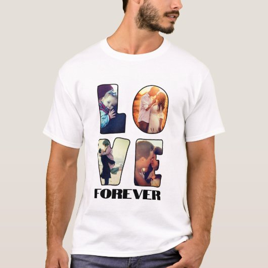 foto liefde typografische vorm t-shirt (Voorkant)