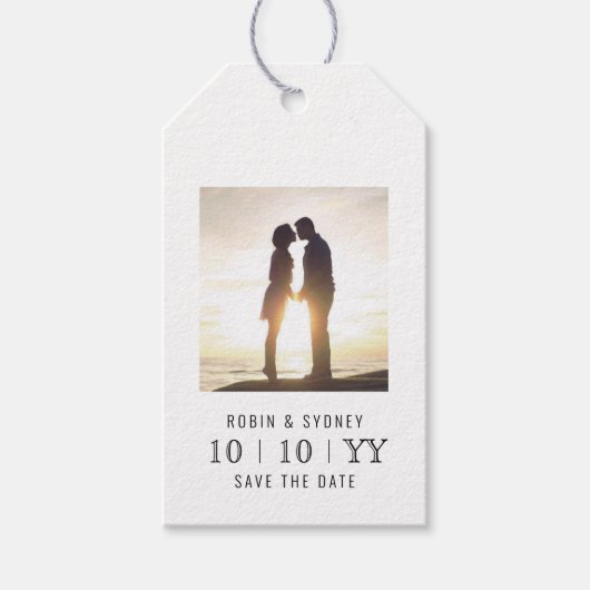 Foto Lijst | De datum opslaan | Cadeau Label l Wit Cadeaulabel (Voorkant)