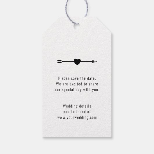 Foto Lijst | De datum opslaan | Cadeau Label l Wit Cadeaulabel (Achterkant)