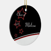 Foto Lijst Red & Black Stars Afstuderen Ornament (Rechts)