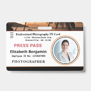 Foto Logo Bar Code Naam Klant Badge