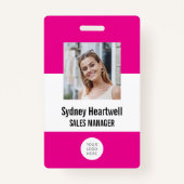 Foto Logo Barcode Hot Pink Badge (Voorkant)