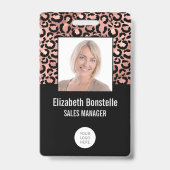 Foto Logo Barcode Roos Gold Black Leopard Print Badge (Voorzijde)