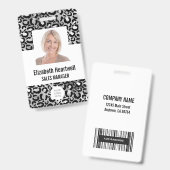 Foto Logo Barcode Silver Leopard Print Badge (Voor- en achterkant)