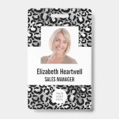 Foto Logo Barcode Silver Leopard Print Badge (Voorzijde)