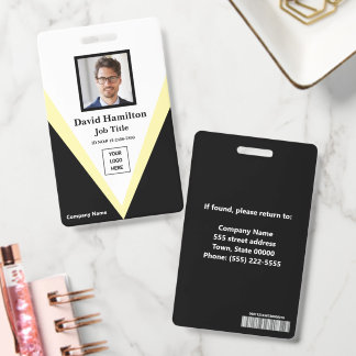 Foto Logo Barcode Zwart Wit Geel Geometrisch Badge