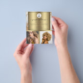 Foto Logo Promotion Gold White Marble Modern Flyer (Hand)